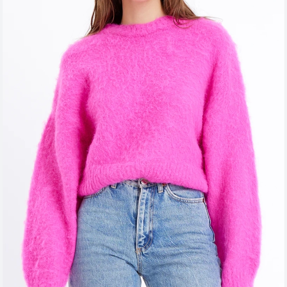 For The Republic Bold Pink Crew Neck Sweater